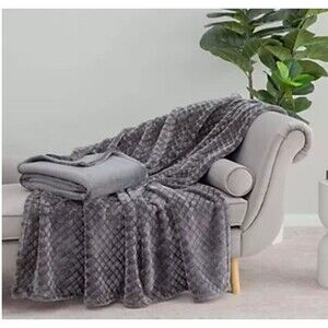 Berkshire Set of 2 Shiny Velvetsoft Airblown Check 60x70 Throws